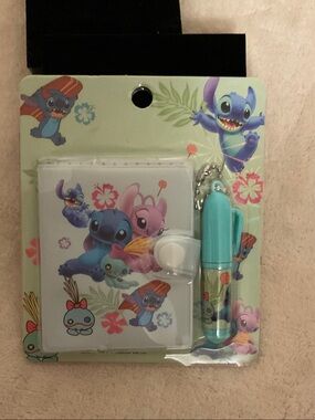 Stitch Kids Mini Notebook & Teal Pen Keychain by